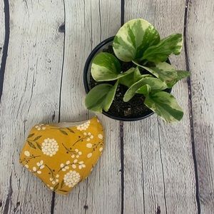 Yellow and White Fabric Face Masks